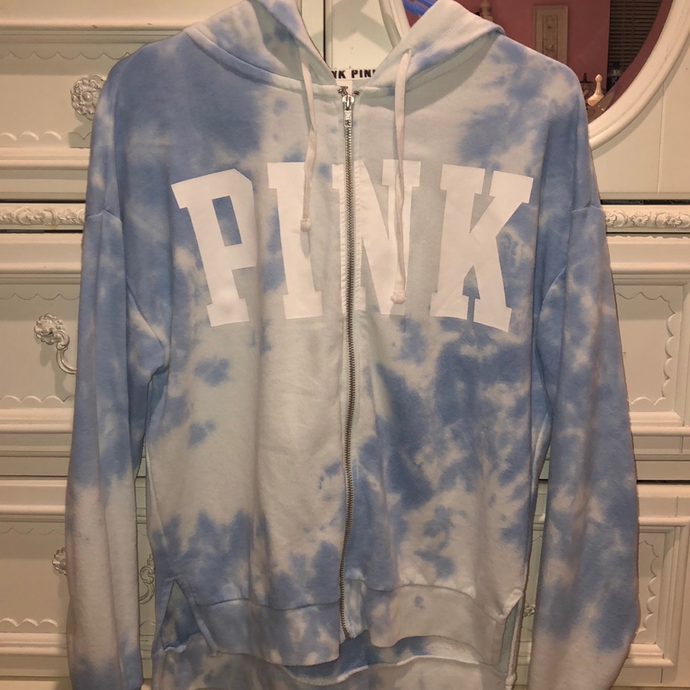 tie-dyed pink hoodie (blue XS)
